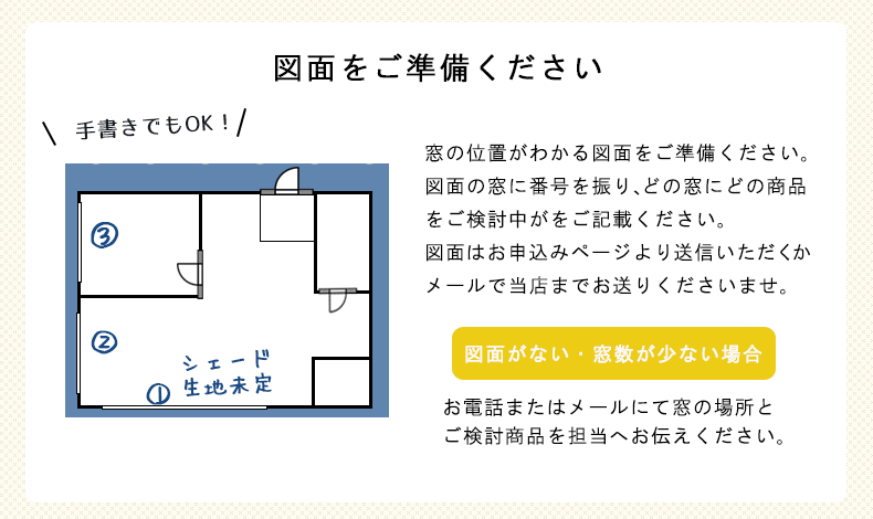 図面をご用意ください