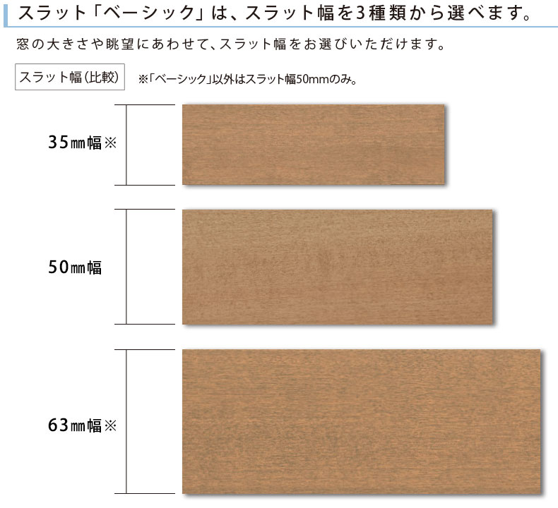 スラットサイズも3種類