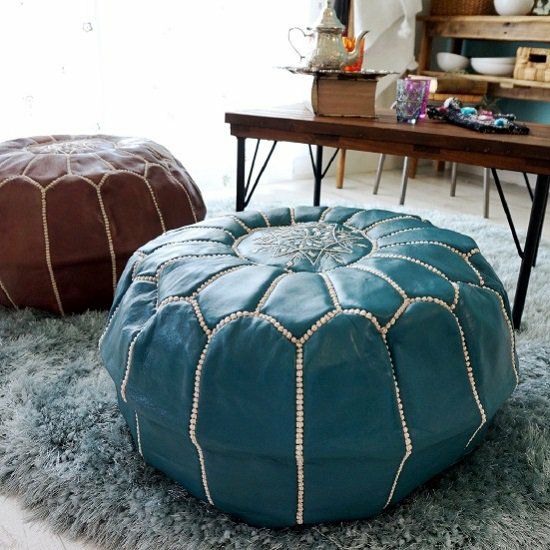 patati patata モロッコから直輸入！山羊革のプフ＜プフフ リバー