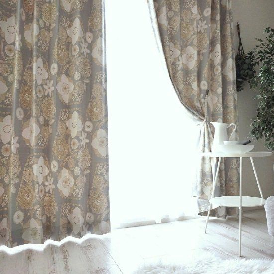 北欧調×アクセント】2級遮光・形状記憶付きカーテン ＜BLOMMA