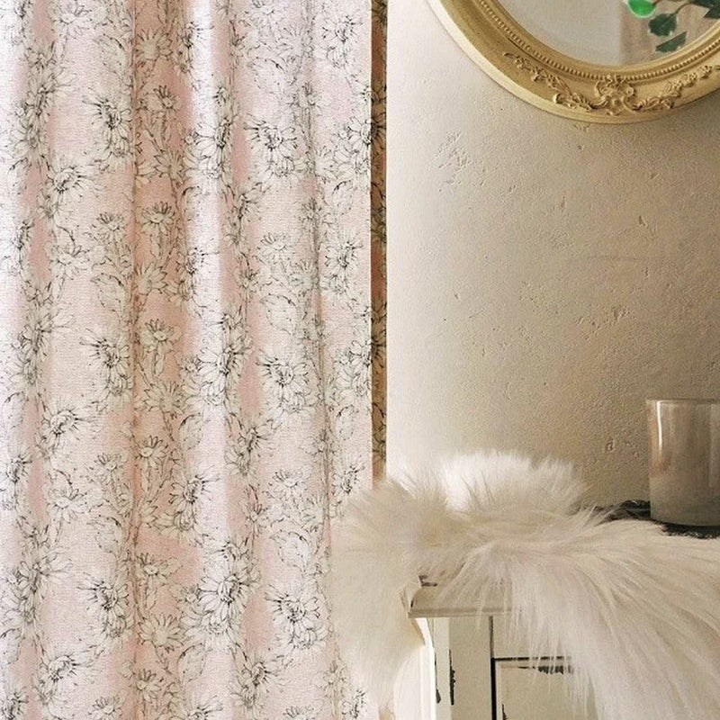 天然素材使用のスペイン産オリジナルカーテン＜ボロニアリバティ ピンク＞