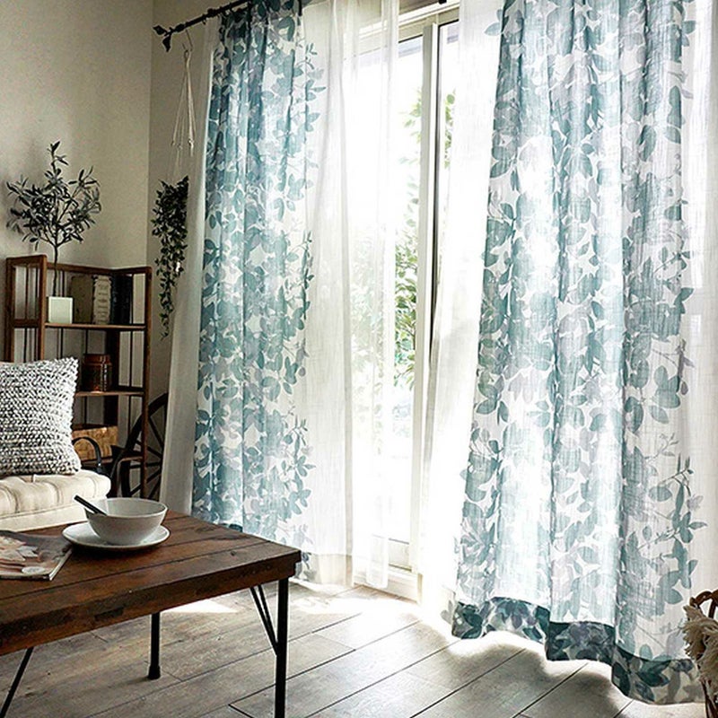 びっくりカーテンのオリジナルデザイン北欧カーテン＜グラスフロード　グリーン＞