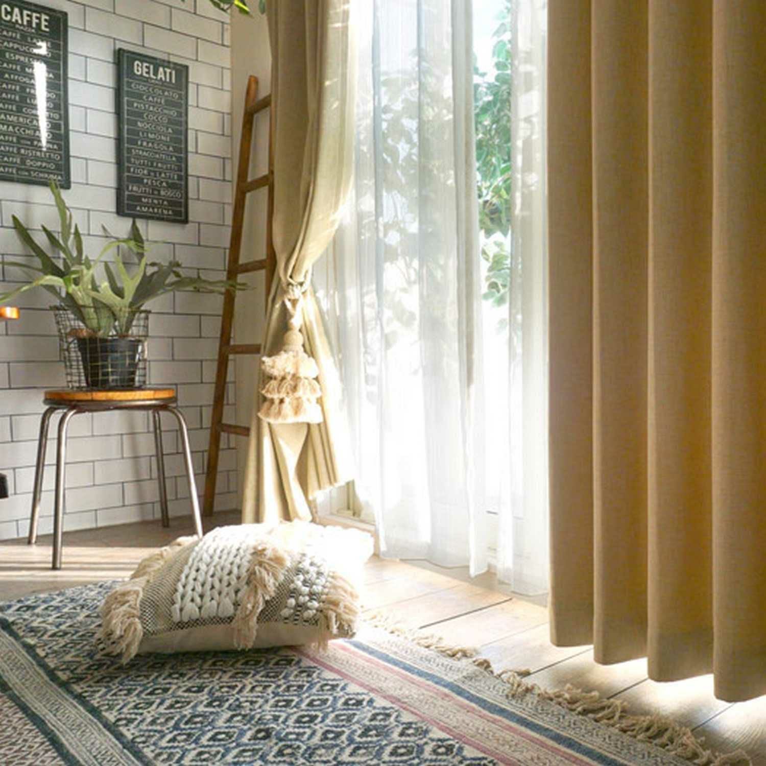 Cotton＆Linen 天然素材100％使用のナチュラルカーテン 大サイズ Four Seasons Natural 】100サイズ・国産・18色から選ぶナチュラルな