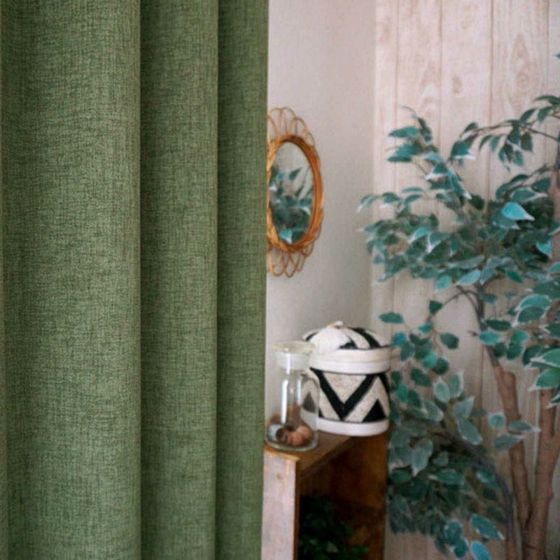 ザックリ生地感の1級遮光カーテン＜フォーシーズンナチュラル アボカドグリーン＞