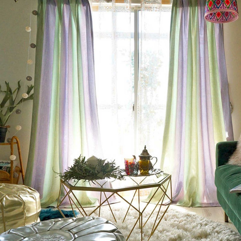 織柄の大胆なグラデーションカーテン＜ミスティークモロッコ＞