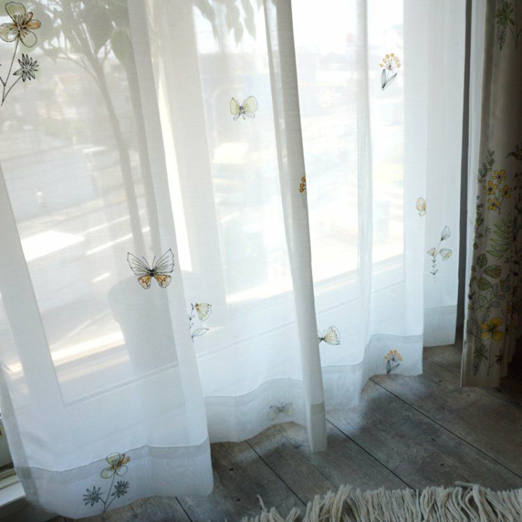LENE BJERRE DENMARK リボン　レース　カーテン　アンティーク 北欧VINTAGE】透明感のあるレースカーテン ＜Fleurir- レース