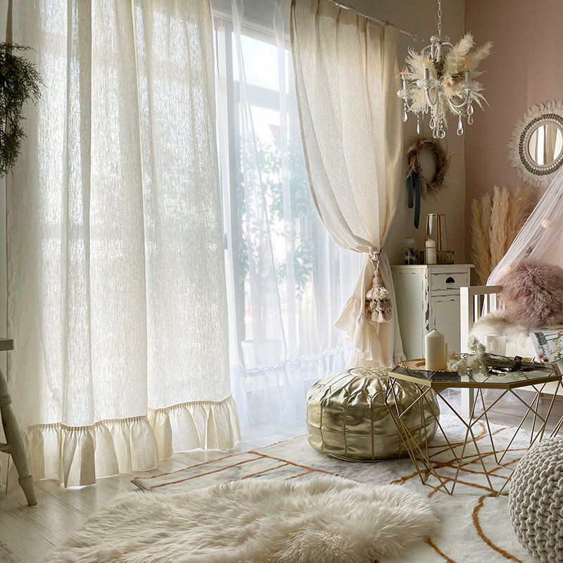 365lino! frill style】リネン（麻）100％使用！びっくりカーテンの