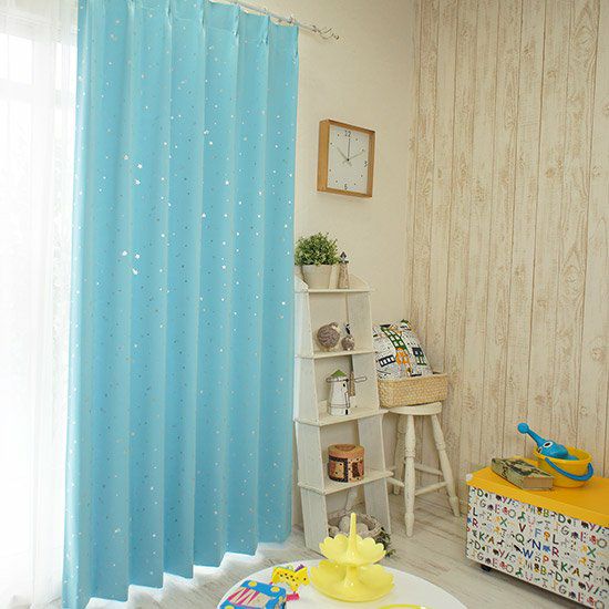 子供部屋に！＞1級遮光・ウォッシャブル・形状記憶カーテン ＜きらきら