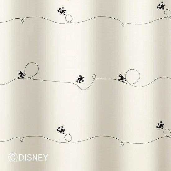 Disney】おしゃれなディズニーカーテン ≪ミッキーライン／アイボリー