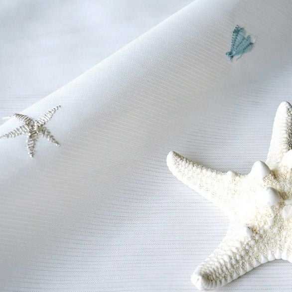 MARINE & PIER 】 自然がモチーフの[刺繍]デザインレースカーテン 遮像