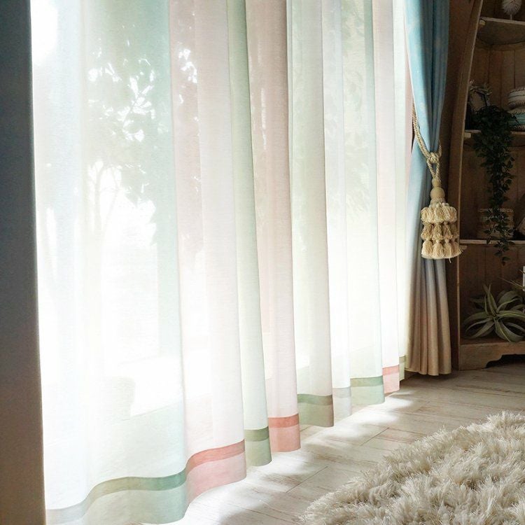 MARINE & PIER 】 西海岸テイストのデザインレースカーテン 遮像・UV