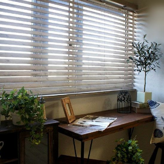 ANTIQUE WOOD BLIND】2色から選べるアンティーク塗装のウッド
