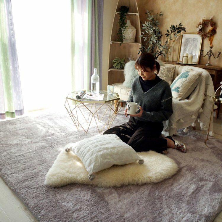 最高の踏み心地！洗える2層ウレタンマイクロファイバーラグ＜Mochifuwa