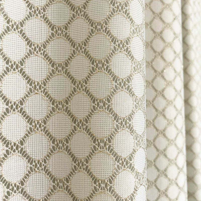 モロッカンスタイル一体型二重カーテン＜マラケシュ アイボリー＞