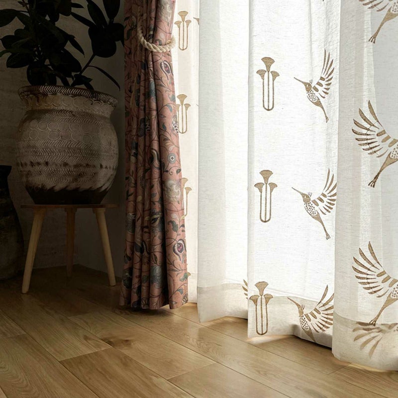 オリジナルハチドリ刺繍レース＜レースハキア ナチュラル＞