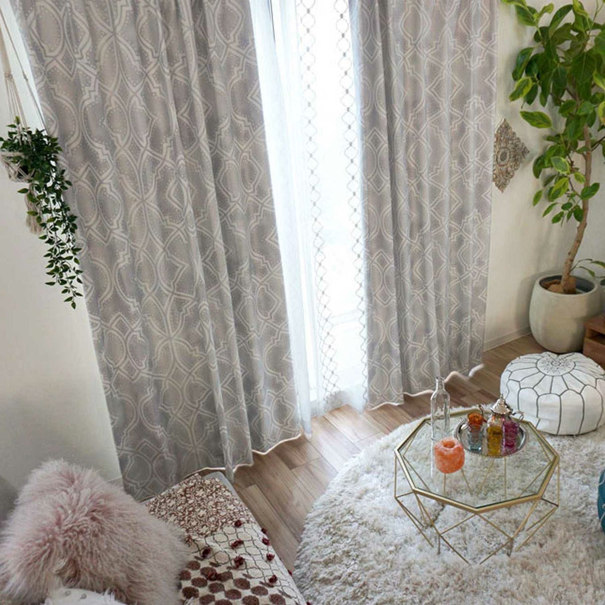 モロッカンデザインがおしゃれな完全遮光カーテン＜マルティル＞